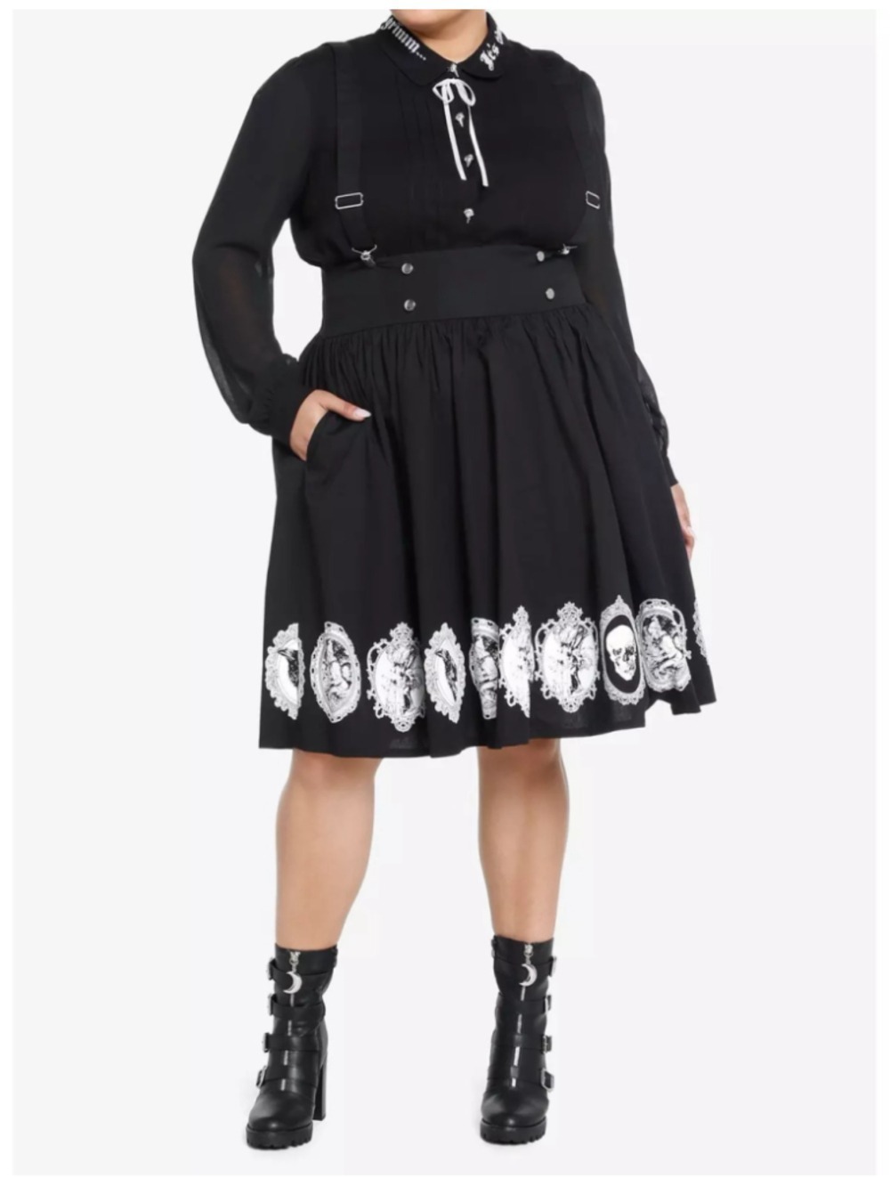 Thorn & Fable Grimm Fairy Tales Goth Alt Whimsigoth Suspender Skirt Plus Size 4